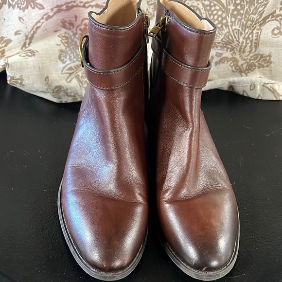 Coach Dylan Leather Bootie, Size 6 M - Brown - Picture 1 of 6